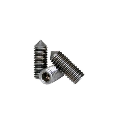 Socket Set Screw, Cone Point, 8-32 X 5/16, Alloy Steel, Black Oxide, Hex Socket , 100PK